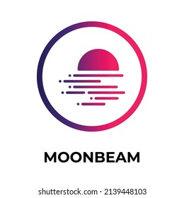 Moonbeam Cryptocurrency coin icon. GLMR coin symbol. Cryptocurrency vector icon. Flat Vector illustration - Vector svg