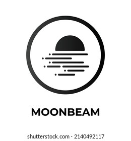 Moonbeam Cryptocurrency coin icon. GLMR coin symbol. Cryptocurrency vector icon. Flat Vector illustration - Vector svg
