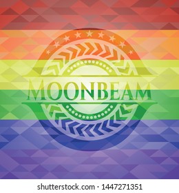 Moonbeam lgbt colors emblem. Vector Illustration. Mosaic.