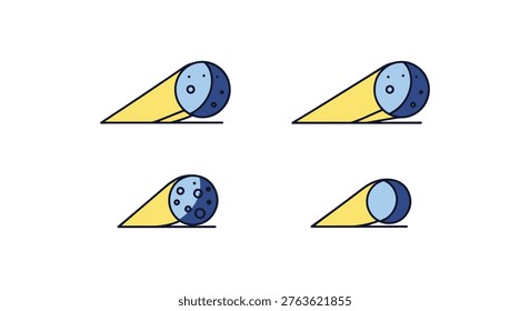 Moonbeam Line art vector set creative abstract clean shapes