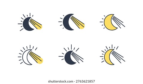 Moonbeam Line art vector set clean abstract graphic