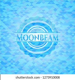 Moonbeam realistic sky blue emblem. Mosaic background