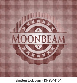 Moonbeam red polygonal badge. Seamless.