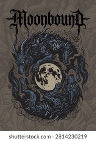 Moonbound Wolves Guard The Ancient Cosmic Eclipse