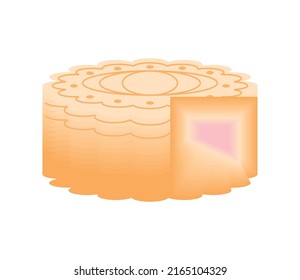 mooncake dessert icon isolated flat