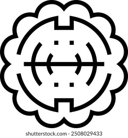 mooncake icon. Thin linear style design isolated on white background