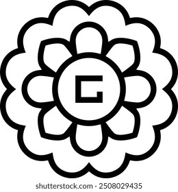 mooncake icon. Thin linear style design isolated on white background