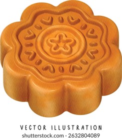 Mooncake pastry, moon cake vector