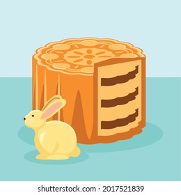 mooncake and rabbit mid autumn