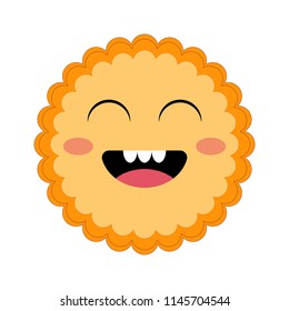 Mooncake Vector Character. Mid Autumn Festival Element. Cute Smiling Cartoon Character Illustration