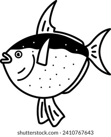 A moonfish isolated vector illustration