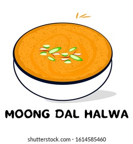 Moong Dal Halwa indian Rajasthani Food Vector