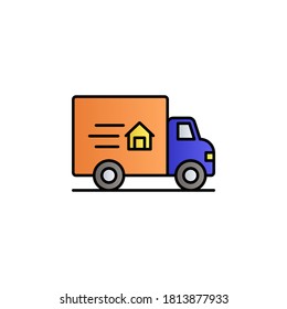 Mooning truck color gradient vector icon