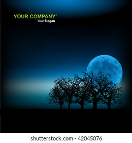 Moonlight background vector illustration template