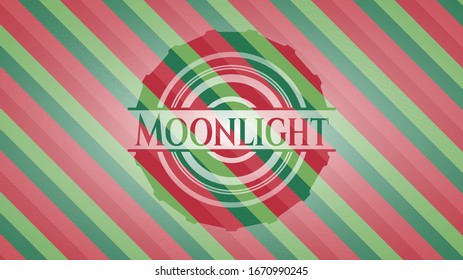 Moonlight christmas style badge. Vector Illustration. Detailed.