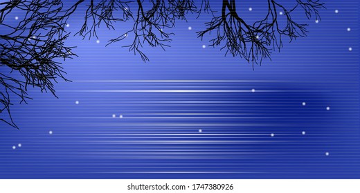 La luz de la luna cae sobre la superficie del agua en presencia de ramas y estrellas