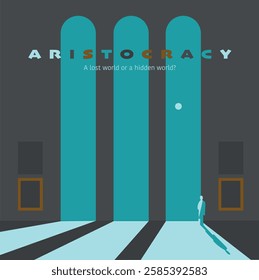 Moonlight, high windows in a castle with a man. Cover: Aristocracy