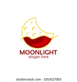 Moonlight Icon Logo Design Template. Moon Vector Illustration on White Background