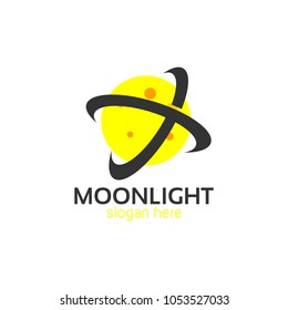 Moonlight Icon Logo Design Template. Moon Vector Illustration on White Background