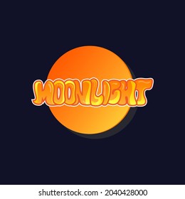 diseño con letras de luna con color naranja degradado. ilustración vectorial