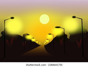 moonlight and lights vector for illustrating night scenes

