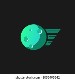Moonlight Logo Icon Design Template. Moon Vector Illustration on black background