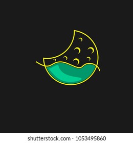 Moonlight Logo Icon Design Template. Moon Vector Illustration on black background