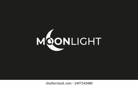 Moonlight Logo Vector Black Night Background