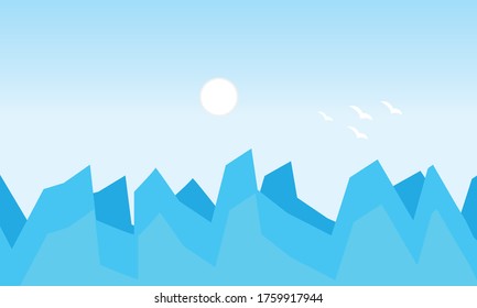 Moonlight mountain view image illustration 