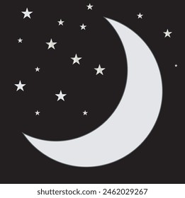 Moonlight Night Design Art | Vector Icon