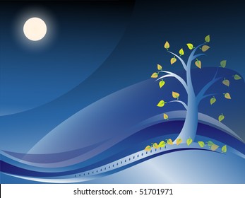 Moonlight night on a glade