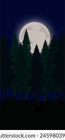 moonlight, night, silhouette tree, night sky 