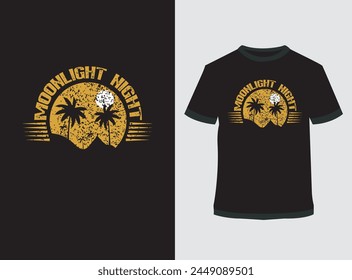 Moonlight night vintage t-shirt design