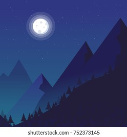 Moonlight night,Moon in Christmas