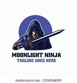 Moonlight Ninja Simple Mascot Logo