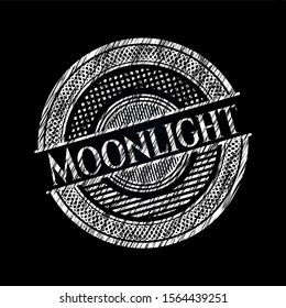 Moonlight on chalkboard. Vector Illustration. Detailed.