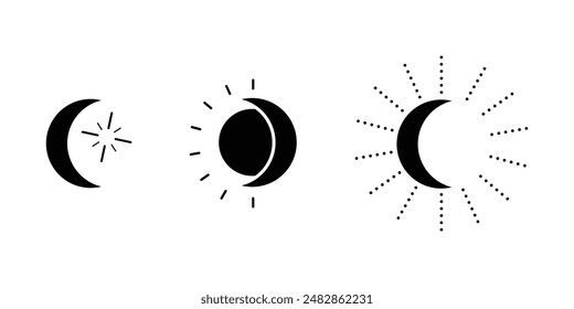 moonlight phase round half 
eclipse vector illustration