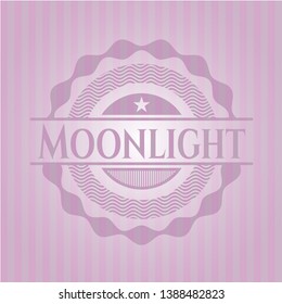 Moonlight pink emblem. Retro. Vector Illustration. Detailed.
