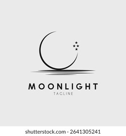 moonlight and star logo vector illustration design