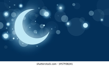 Moonlight stars night banner background