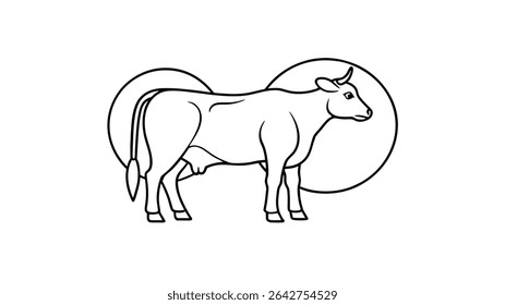 Desenho de Contorno de Vaca Estilo Luar.