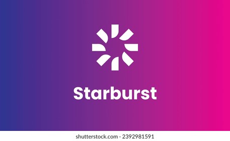 Moonlight, sun or star logo with retro gradient background