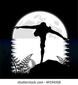 in the moonlight. third picture. vector illustration