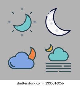 moonlight vector icon set