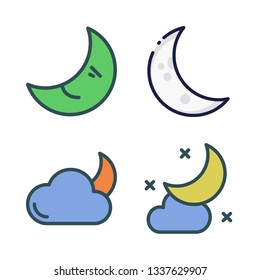 moonlight vector icon set