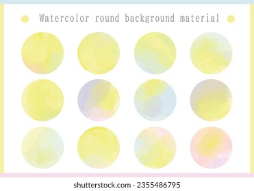 Conjunto de materiales de fondo redondeados de color de agua tipo luna