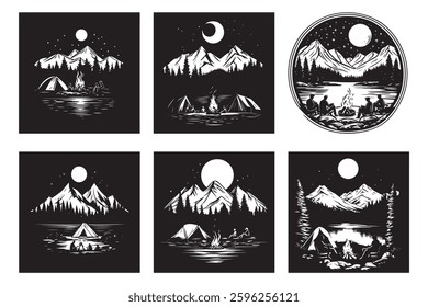 Moonlit Campfire Night in the Wild