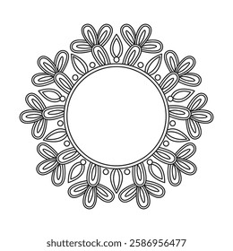 Moonlit Lotus Mandala Coloring Book Page
