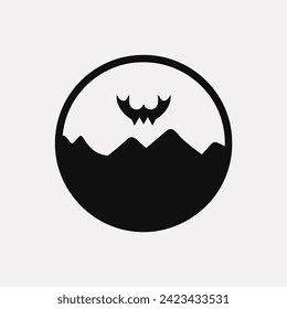 Moonlit monster icon - Simple Vector Illustration