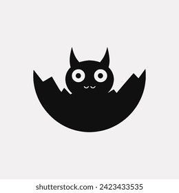 Moonlit monster icon - Simple Vector Illustration